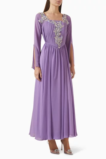 Pleated Corset Maxi Dress