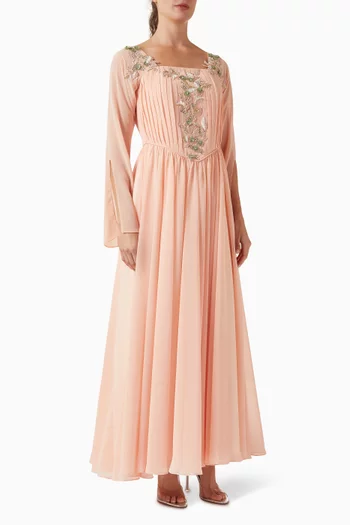 Pleated Corset Maxi Dress