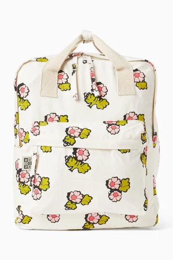 حقيبة ظهر بنقشة زهور