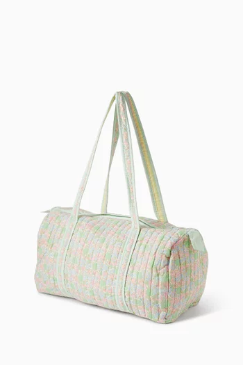 حقيبة ويك إند بنقشة زهور كلاسيكية