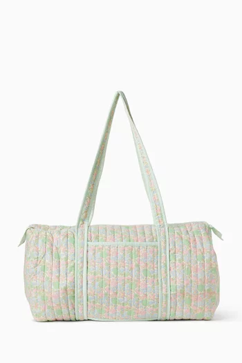 حقيبة ويك إند بنقشة زهور كلاسيكية