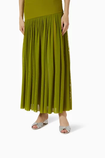 حذاء مفتوح إيتاليان فليرت مرصع بالكريستال بكعب 35 مم شمواه وجلد لامع