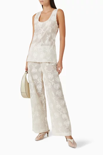 بنطال أزاليا مزيج قطن وجاكار