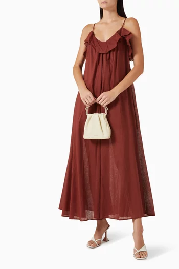 فستان كابري مزيج كتان