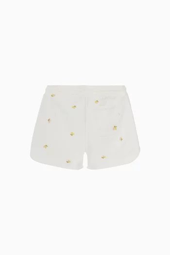 Caroline Cherry-print Shorts in Cotton-fleece