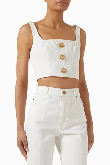 بلوزة قصيرة دينم