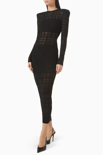 Tartan Tattoo Knit Dress in Viscose Blend