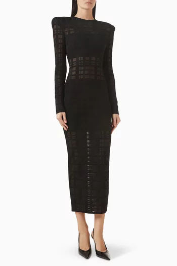 Tartan Tattoo Knit Dress in Viscose Blend