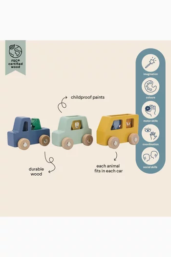 Wooden Animal Car Set