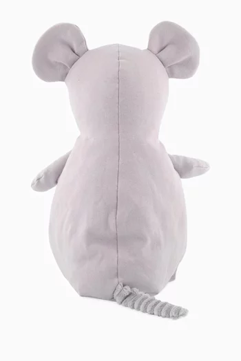 BU PLUSH TOY SMALL - MRS. MOUSE(HEAD TO TOE 26CM)PURE ORGANIC COTTON:Light/Pastel Grey:One Size|219124812
