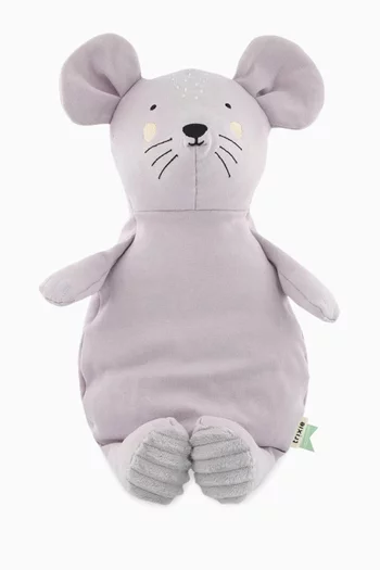 BU PLUSH TOY SMALL - MRS. MOUSE(HEAD TO TOE 26CM)PURE ORGANIC COTTON:Light/Pastel Grey:One Size|219124812