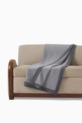 Contrasting Border Throw in Cashmere
