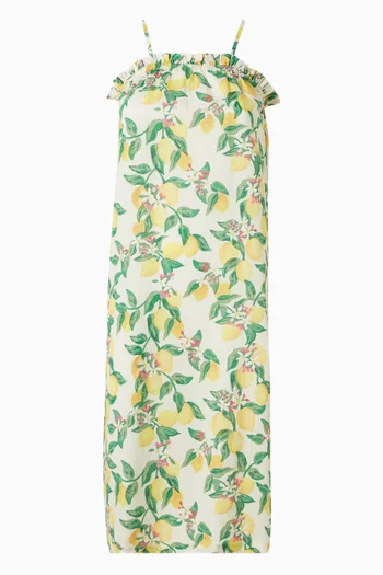 Connie Citrus-print Dress in Cotton