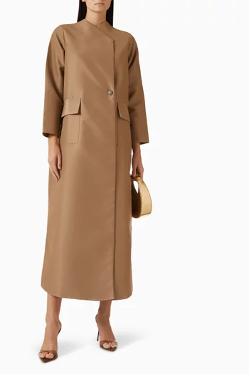 Asymmetric Abaya in Bridal Satin