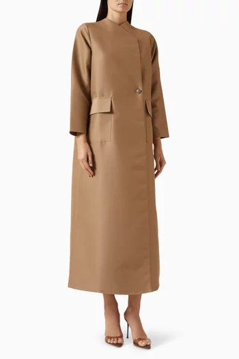 Asymmetric Abaya in Bridal Satin