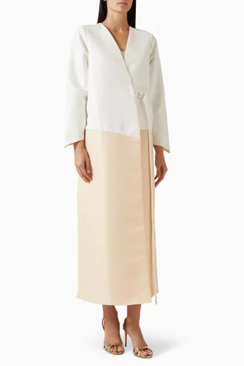 Two-toned Abaya in Bridal Satin