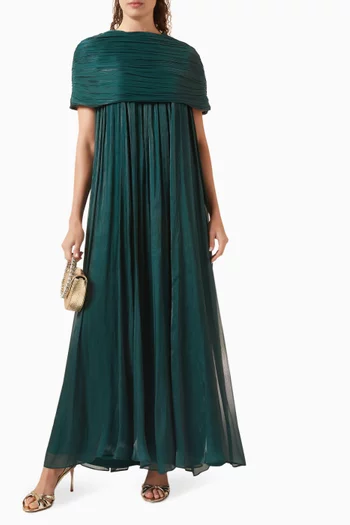 Gathered Dress in Silk-organza