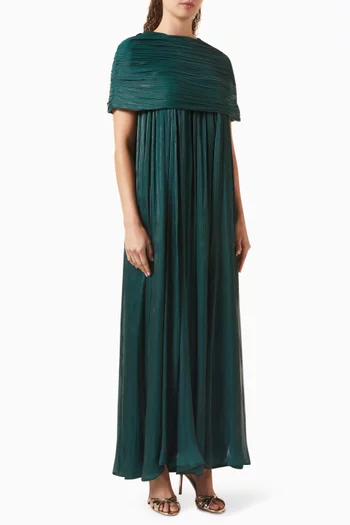 Gathered Dress in Silk-organza