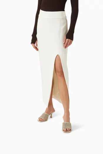 حذاء أونيكا مفتوح من الخلف بكعب 75 مم كروشية وجلد