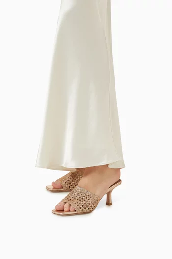 Onica 75 Mules in Crochet & Leather