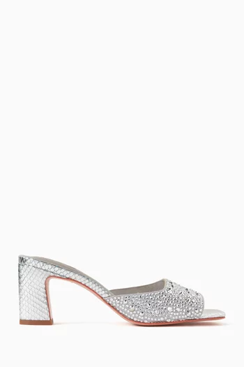 Hilda 65 Mules in Python-printed Leather