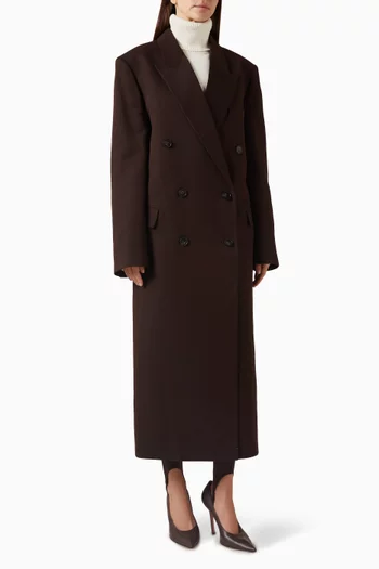 Jane Double-breasted Coat in Viscose Blend