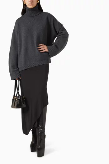 Rhea Trapeze Turtleneck in Wool Blend