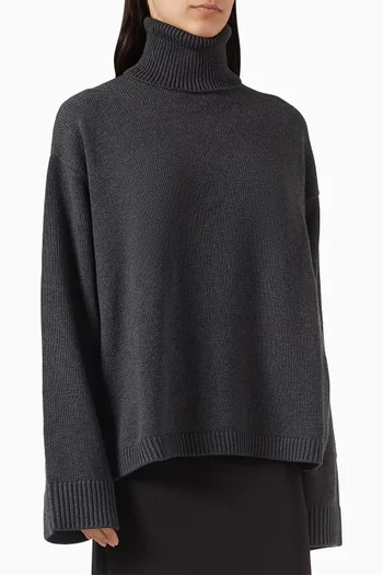 Rhea Trapeze Turtleneck in Wool Blend