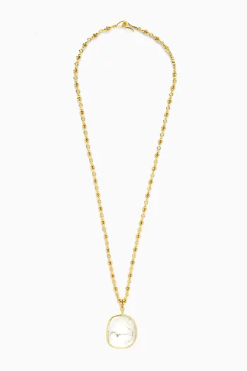 Rock Crystal Necklace in 24kt Gold-plated Brass