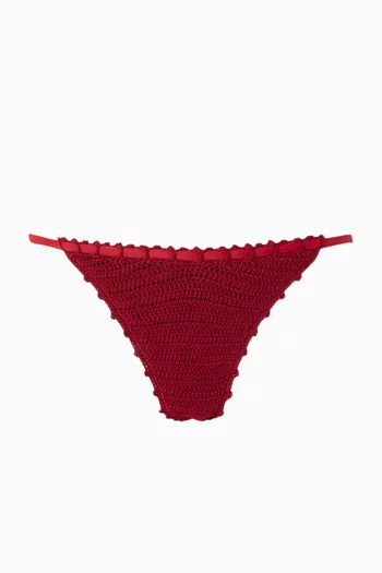 Rose Bikini Briefs in Crochet