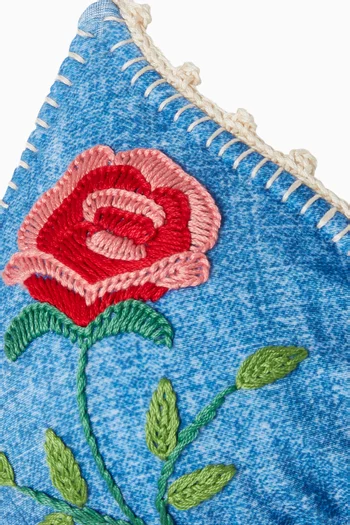 Lia Roses Bikini Top in Denim