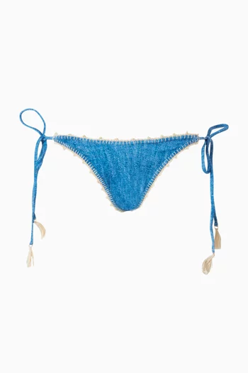 Lia Roses Bikini Briefs in Denim