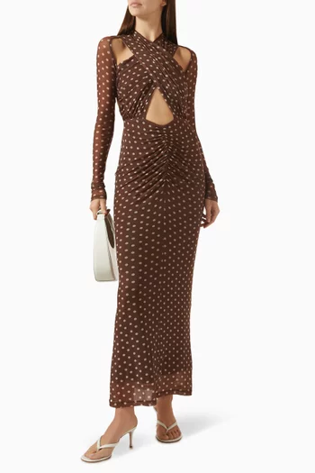 Rosalie Polka-dots Maxi Dress in Tulle
