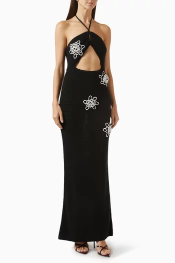 فستان بايبر طويل منسوج