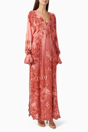 Vine Slit Kaftan in Viscose