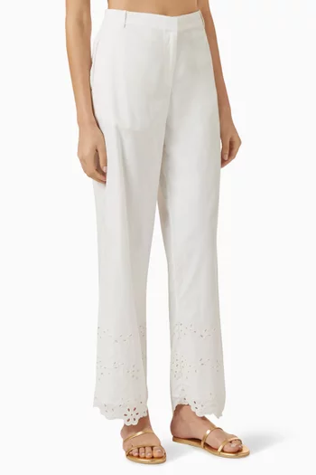 Broderie Anglaise Straight-leg Pants