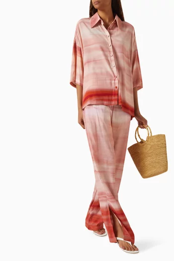 Printed Straight-leg Pants