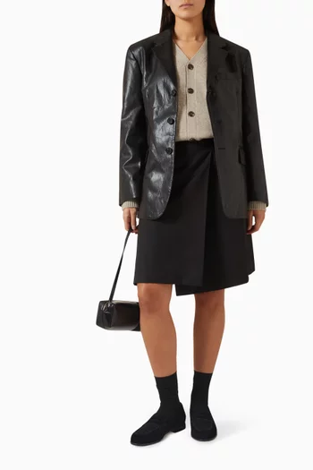 Unisex 3-button Blazer in Vegan Leather