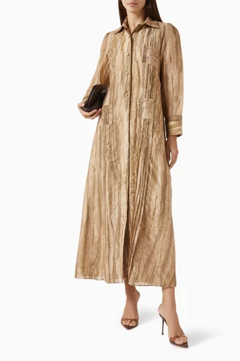 Embroidered Shirt Maxi Dress