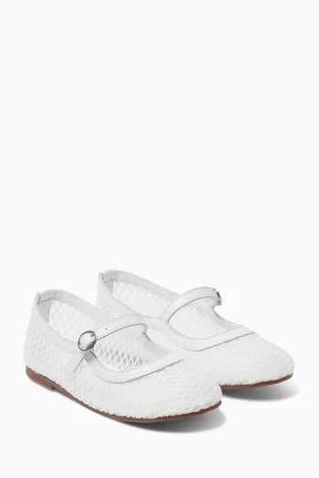 Ballerinas in Mesh & Leather