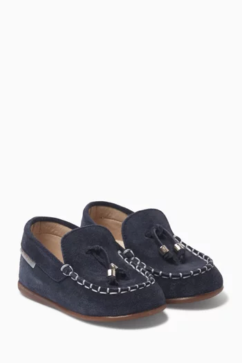 Tassel Loafers in Suede Leather