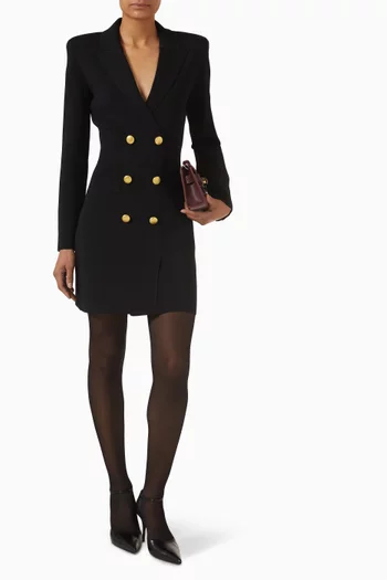 فستان ميومي قصير بنمط جاكيت ومنسوج