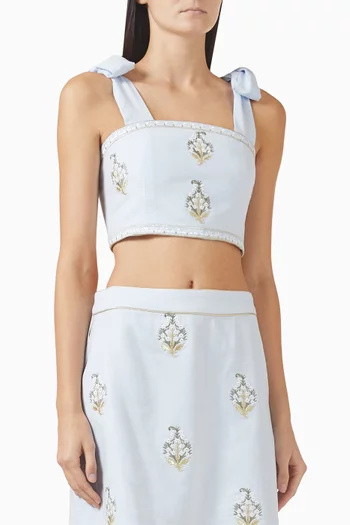 بلوزة سارف قصيرة كتان