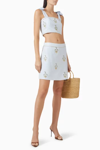 تنورة سارف قصيرة كتان