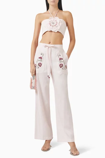 Gol Crop Top in Linen