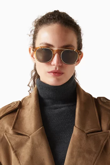 The Asti Aviator Sunglasses in Acetate & Stainless Steel