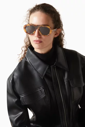 The Gabrie Aviator Sunglasses in Acetate