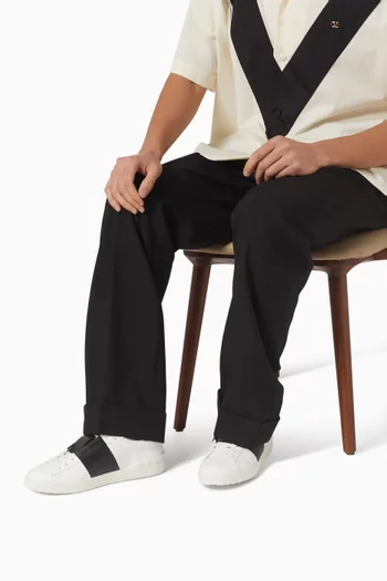 سنيكرز مفتوح جلد