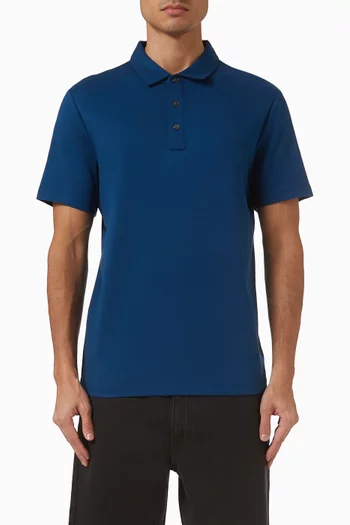 تي شيرت بولو مطرز بشعار الماركة قطن