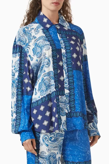 Midnight Paisley Shirt in Viscose